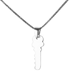 Silver Lock and Key Couples Necklace - 2