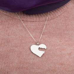 Silver Lock and Key Couples Necklace - 3