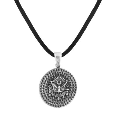 Silver Mens Necklace with Ottoman Crest Symbol - 1