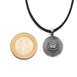 Silver Mens Necklace with Ottoman Crest Symbol - 3