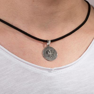 Silver Mens Necklace with Ottoman Crest Symbol - 2