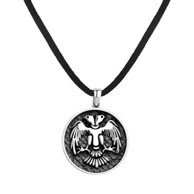 Silver Mens Necklace with Seljuk Eagle - 1