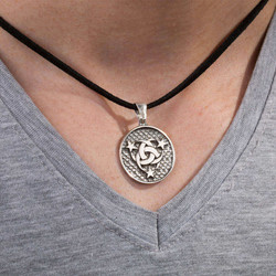 Silver Mens Necklace with the Eternal State Motive - 3