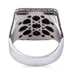 Silver Mens Ring with Scales of Justice - 3