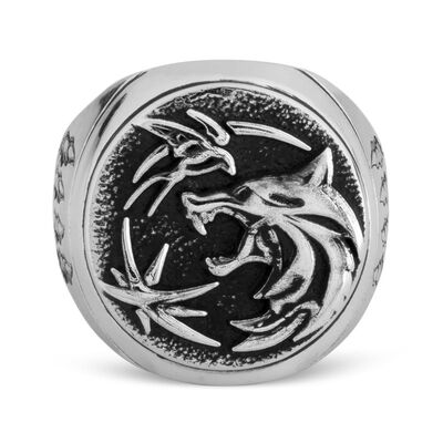 Silver Mens Witcher Ring - 3