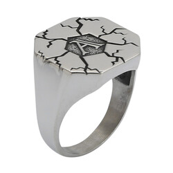 Silver Octagonal Male Letter Ring Model 2 