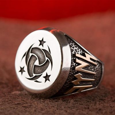 Silver Teskilati Mahsusa Ring with Gokturkish & Crescent Star - 2