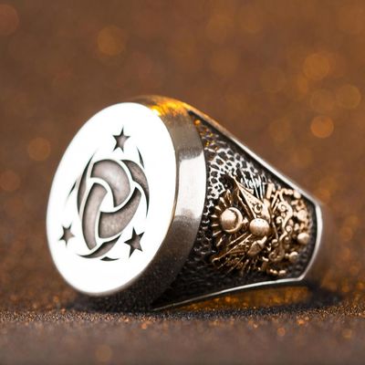 Silver Teskilati Mahsusa Ring with Ottoman Crest & Tughra - 2