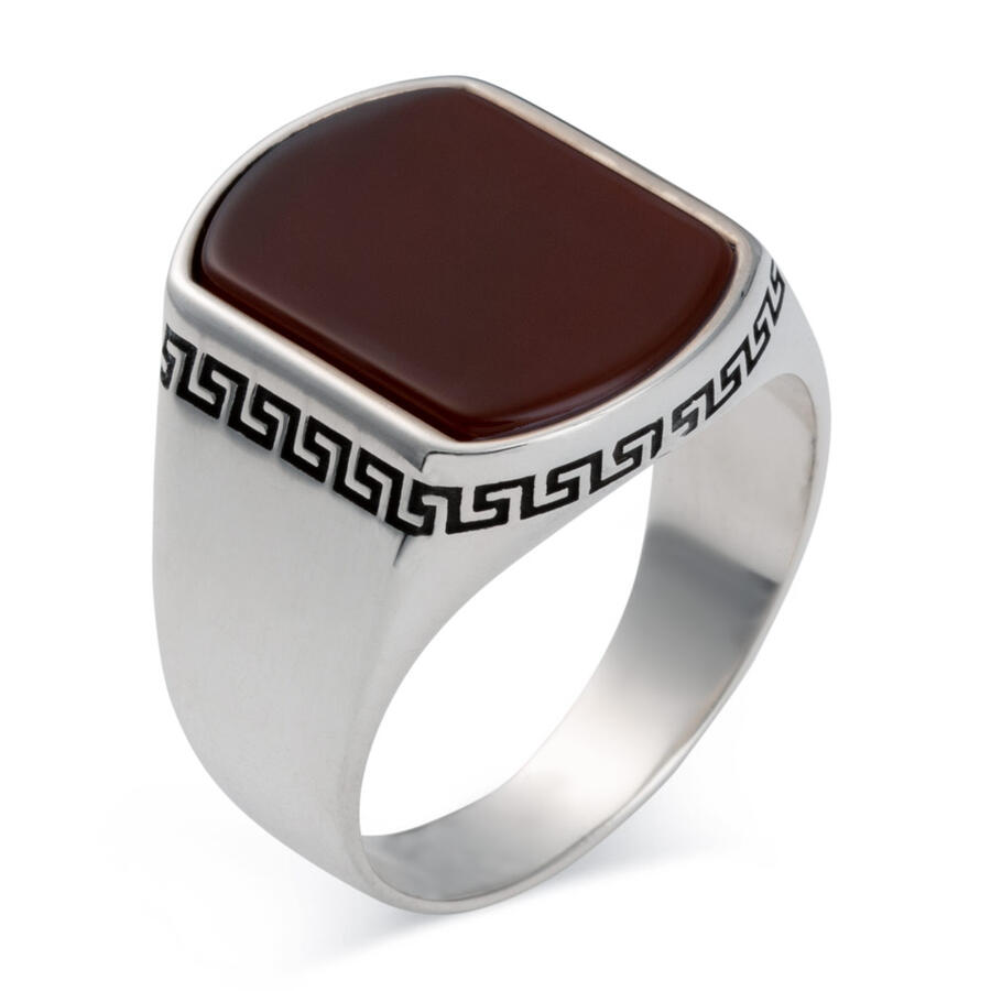 Stone silver ring design for man deals