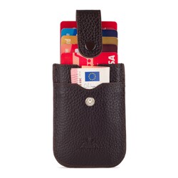 Slide Anıtolia Hakiki Deri Çekmeli İnce Kartlık Kahverengi - Anı Yüzük