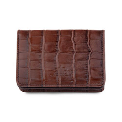 Anıtolia Spor Tasarım Çıtçıtlı Kroko Deri Erkek Kartlık Cüzdan Kahverengi - Anı Yüzük