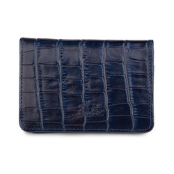 Anıtolia Spor Tasarım Çıtçıtlı Kroko Deri Erkek Kartlık Cüzdan Lacivert - Anı Yüzük