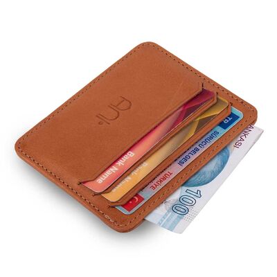 Spor Tasarım Crazy Deri Mini Kartlık Cüzdan Taba - 3