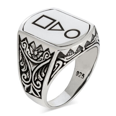 Squid Game Ring 925 Sterling Silver Male Model Symmetrical Patterned - 1