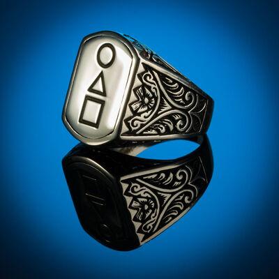 Squid Game Ring 925 Sterling Silver Male Model Symmetrical Patterned - 6