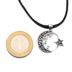 Sterling Silver Gokturkish Mens Necklace with Crescent Star - 2