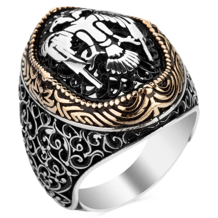 Cool Jewelry Sun Birds Full Round 925K Sterling Silver Men's Ring 