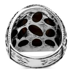 Sterling Silver Mens Ring with Tigereye Stonework - 3