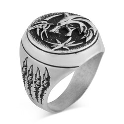 Sterling Silver Mens Witcher Combination Ring and Necklace - 2
