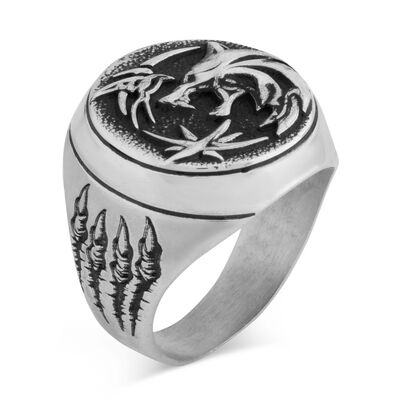 Sterling Silver Mens Witcher Combination Ring and Necklace - 2