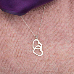 Sterling Silver Womens Hearts Necklace - 2