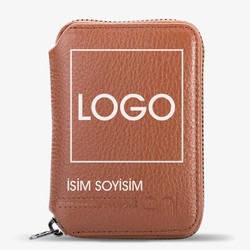 Hakiki Deri Fermuarlı İsme Özel Kartlık Cüzdan Taba - Anı Yüzük