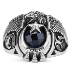 Tek Kartal Başlı Selçuklu Kartallı Polis Özel Harekat Yüzüğü - Anı Yüzük