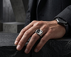 Teşkilat Dizisi Lisanslı Saha Muhafızı Erkek Gümüş Yüzük - 7. Sezon 925 Ayar (Ay Yıldız Motifli) - 5