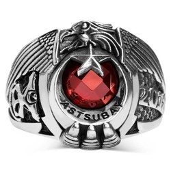 TSK Armalı Tek Kartal Başlı Astsubay Devre Yüzüğü - Anı Yüzük