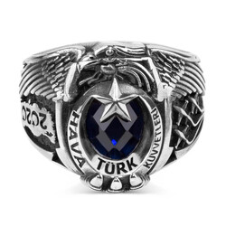 Türk Hava Kuvvetleri Devre Yüzüğü 2020 Mavi Taşlı - Anı Yüzük