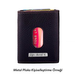Twelve Hakiki Deri Patlı Kartlık Cüzdan Kahverengi - 2