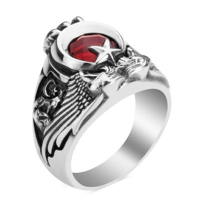 Universal Rule Ring with the Word Turk in Gokturkish and Grey Wolf - 3