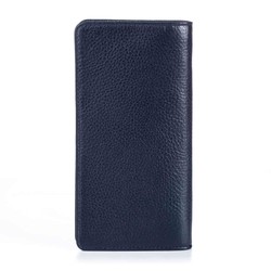 Vianel Cep Telefonu Bölmeli Büyük Deri Unisex El Cüzdanı Lacivert - 3