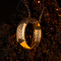 Yüzüklerin Efendisi Güç Yüzükleri Kolyesi Açık Gold Renk Zincirli Model2 - Anı Yüzük